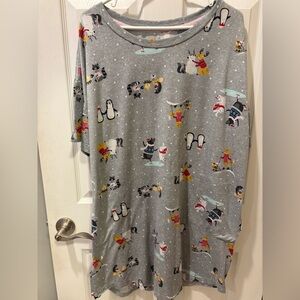 Winter‎ Gray Cartoon Print Nightgown-5/$25